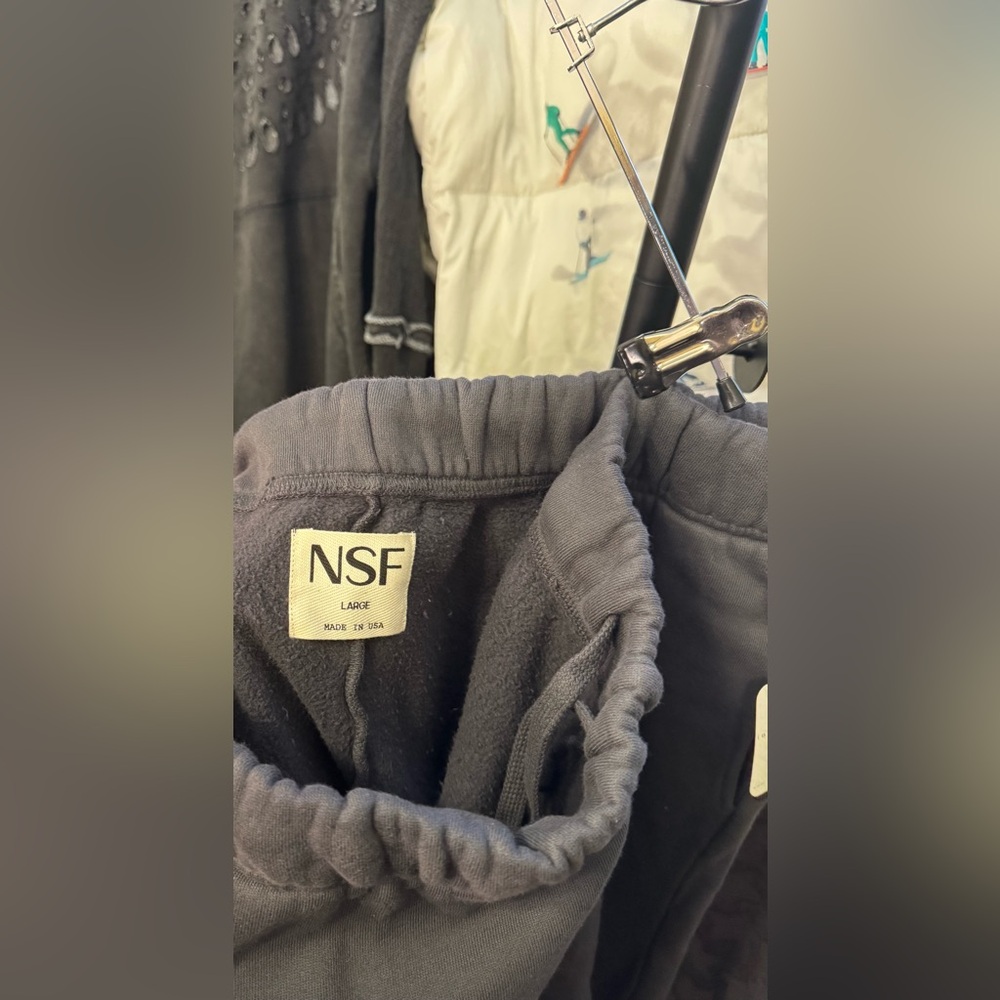 NWT Free People NSF Rowan Straight Leg Sweatpants - light black grey - large - Picture 8 of 9
